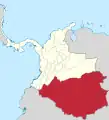 Le territoire national du Caquetá en 1855.
