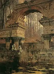 Les Ruines romaines de Schönbrunn, 1891, Vienne, palais du Belvédère.