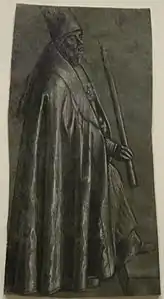 Évêque avec une chandelle, étude pour l'histoire de la Scuola di Sant'Orsola, 1493.