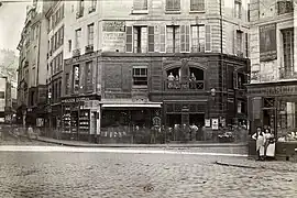 Le carrefour de Buci depuis la place Gozlin, vers 1866.