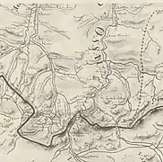 Carte géographique en noir et blanc.