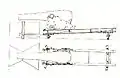 Dessin d'époque représentant un canon Rodman sur un affût de casemate.