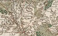 Carte de Cassini de Rohan et des paroisses et trèves avoisinantes (dont Gueltas).