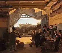 Le Prince héritier Louis de Bavière dans l'auberge espagnole à Rome (1824), Munich, Neue Pinakothek.
