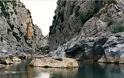 Les gorges du Gouleyrous près de la Caune de l'Arago.