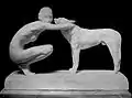 Jeune femme au chien,