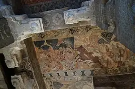 Fresques au plafond (Peinture murale) du Temple de Veerabhadra à Lepakshi. Un répertoire majeur de l'art pictural médiéval de la période Vijayanagara.