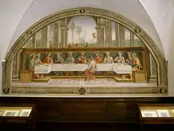 La Cène de Pietro Perugino, Judas est séparé du reste des apôtres, 1493–1496