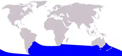 aire de répartition Berardius arnuxii
