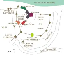 Plan du château au XVe&nbsp;siècle.
