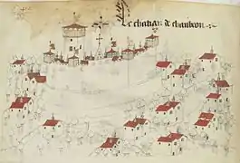 Château de Chambéon au XVe&nbsp;siècle.