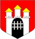 de gueules au château hersé d’argent mouvant de la pointe, à trois tours essorées d’or, qui est de Salzbourg