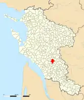 Carte de la commune de Pons au sein de la Charente-Maritime