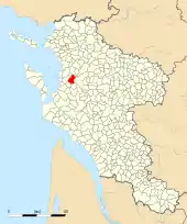 Carte de la commune de Rochefort au sein de la Charente-Maritime