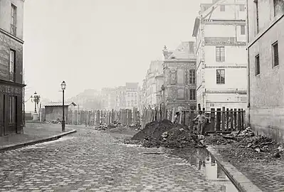 Jonction de la rue de Sully et du boulevard Henri-IV au moment de l'ouverture de ce dernier.