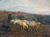 La Bergère et son troupeau de moutons, œuvre non sourcée.[réf.&nbsp;nécessaire]