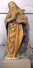 Statue du XVe&nbsp;siècle, église de Châteauneuf-en-Auxois (Côte-d'Or, France).