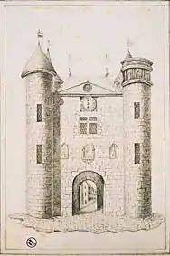 Le Châtelet, premier hôtel de ville de Caen entre le XIIe&nbsp;siècle et 1754.