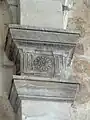 Entablement dorique du doubleau des chapelles.