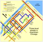 Plan des rues multi-niveaux du quartier de New Eastside.
