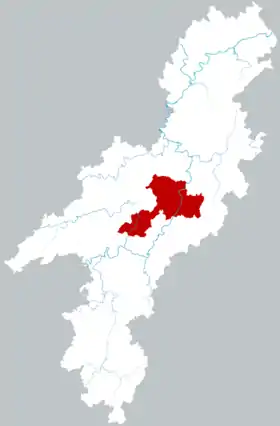Localisation de Zhōngfāng Xiàn