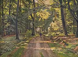 Poul S. Christiansen (da) : Skovvej ved Dyrnæs (1915)