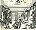 Carte de commerce pour un magasin de meubles à Londres, 1730-1742.