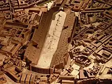 Représentation d'un grand édifice sur une maquette