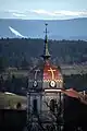 La Planée (25) - Motif croix et Horloge dans le dôme