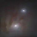 Vue des deux noyaux galactiques au centre de NGC 7727 (VLT).