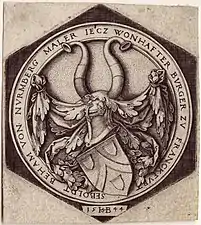 Un ex-libris classique du XVIe&nbsp;siècle.