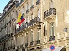 Façade de l'ambassade de Colombie en France au no&nbsp;49.