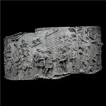 Trajan reçoit une députation dace et sac d'un autre village.