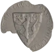 Contre-sceau de Geoffroy Ier (Jarnac) appendu en 1246 (présence de ses premières armoiries).