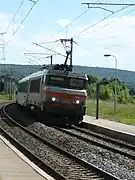Gare d'Arc-et-SenansPassage du train Corail no&nbsp;4314 Lyon-Strasbourg à 100 km/h