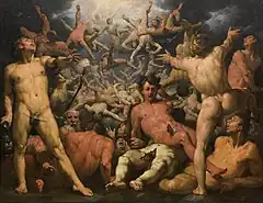Cornelis Van Haarlem, La Chute des Titans, 1588, huile sur toile, 239 cm × 307 cm.