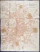 Placement des principaux cimetières sous la domination autrichienne