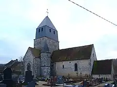 Église et cimetière.