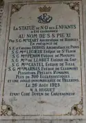 Couronnement statue Notre-Dame des Enfants.
