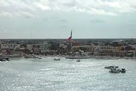 Vue aérienne de San Miguel de Cozumel