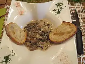 Variante : croûte aux champignons.