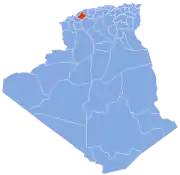 Carte d'Algérie (Wilaya de Relizane)