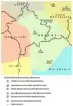 La région au VIe&nbsp;siècle par rapport aux frontières des pays contemporains