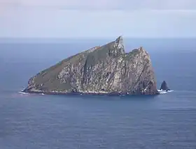 Vue aérienne de Dent Island.