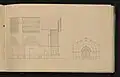Dessin du bureau central de vérification de l'octroi de Paris par Prosper Morey.