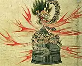 Temple Dōjō-ji (no&nbsp;8): Kiyohime transformée en serpent.