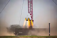 Un test des parachutes sur le pas de tir en 2015.