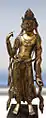 Avalokitesvara « à la branche de saule ». Chine du Nord, dynastie Tang (618-907), première moitié du VIIIe&nbsp;siècle, bronze doré, H. 45 cm. Musée Guimet.