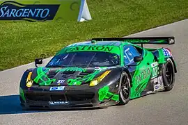 Guy Cosmo au volant de la Ferrari 458 Italia GT2 Tequila Patrón-ESM Racing au Road Race Showcase 2012.