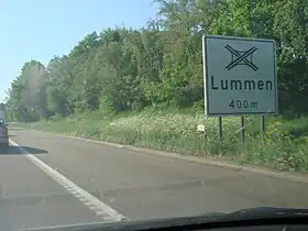 Panneau indiquant l'approche de l'échangeur